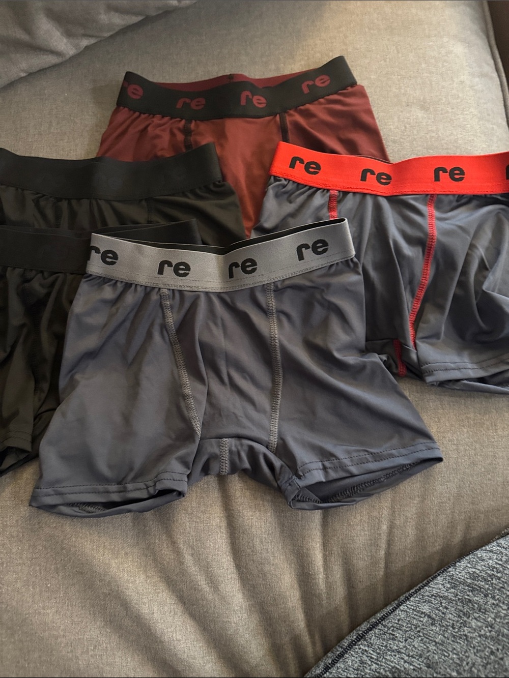 Men's Performance Boxer Briefs - Gray, Black, Maroon (5 pack )